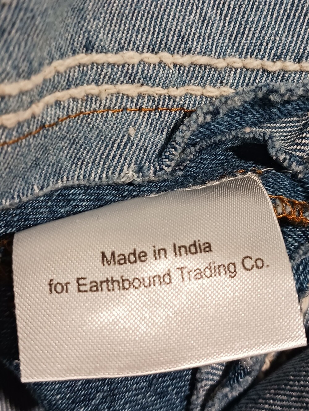 Earthbound Trading Co Wide Leg Patchwork Boho Hippie Jeans Lace Fringe Festival - Picture 10 of 10